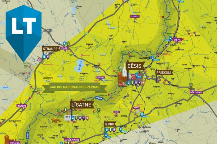 Brochure map in Lithuanian