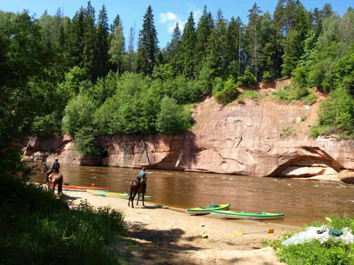 Riders on Gauja coast